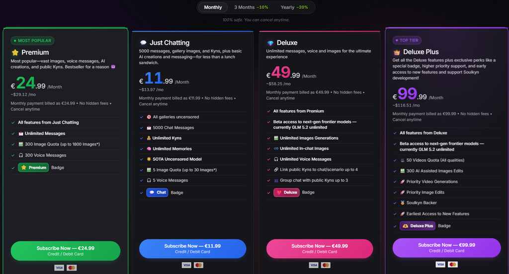 Soulkyn AI pricing