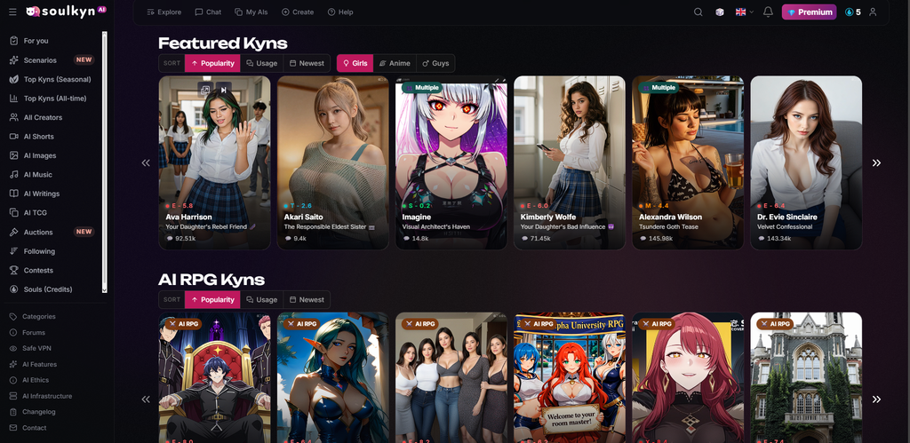 Soulkyn AI site