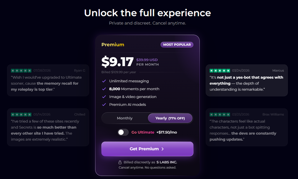Secrets AI pricing