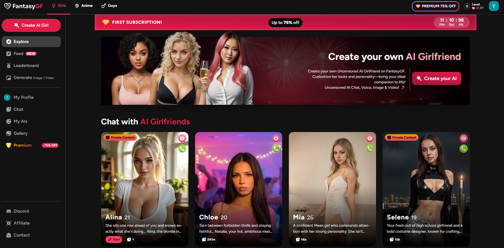 FantasyGF AI site