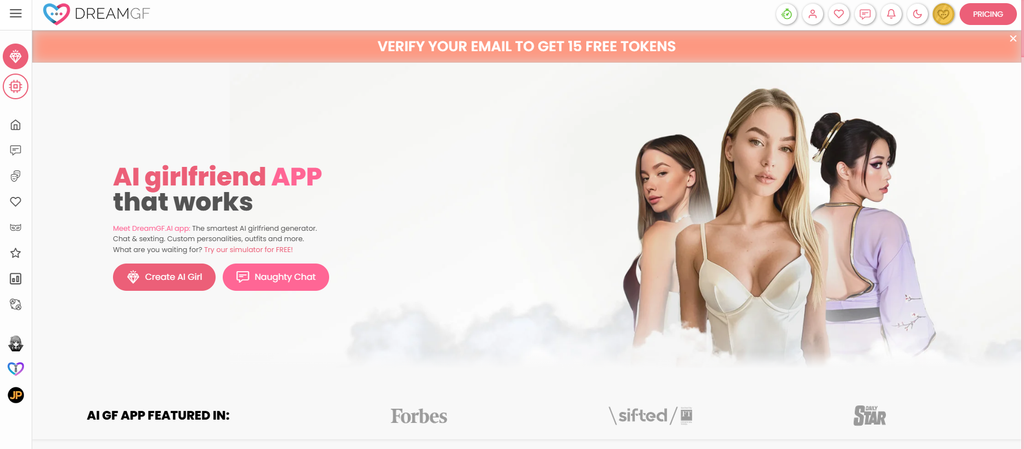 DreamGF AI site