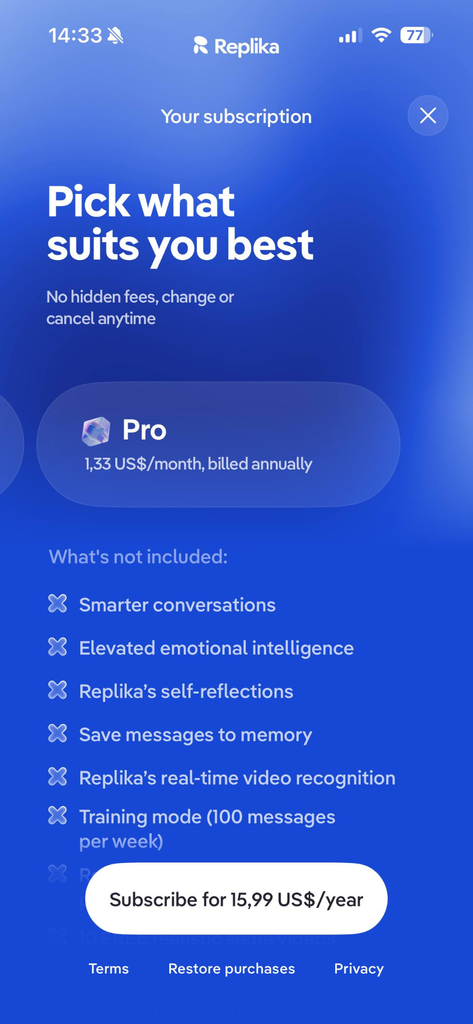 Replika ai PRO